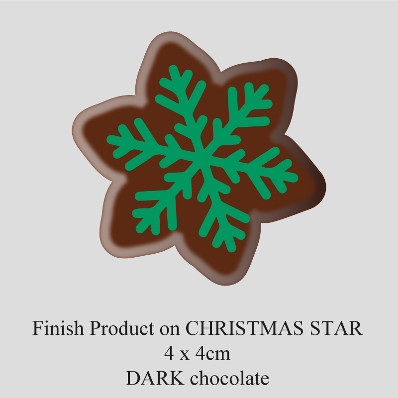 Chocolate Transfer Sheet - Dark Chocolate - Christmas Star