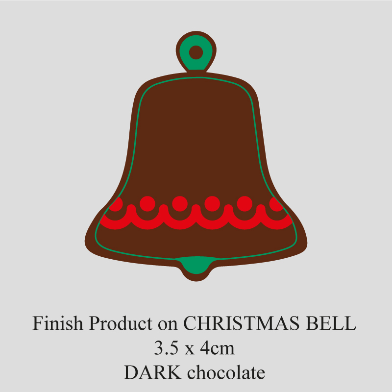 Chocolate Transfer Sheet - Dark Chocolate - Christmas Bell
