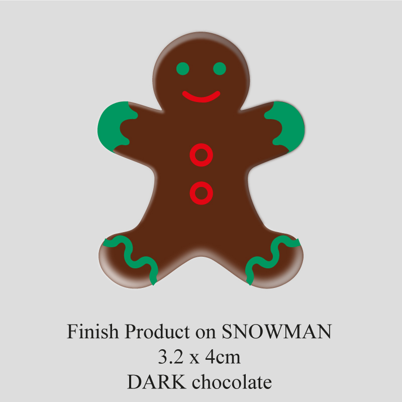 Chocolate Transfer Sheet - Dark Chocolate - Christmas Snowman