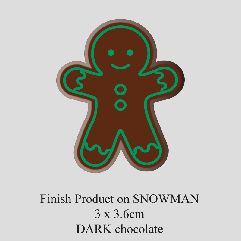 Chocolate Transfer Sheet - Dark Chocolate - Christmas Snowman