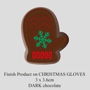 Chocolate Transfer Sheet - Dark Chocolate - Christmas Gloves