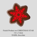 Chocolate Transfer Sheet - Dark Chocolate - Christmas Star