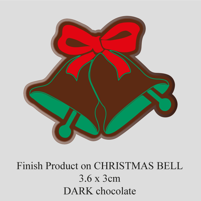 Chocolate Transfer Sheet - Dark Chocolate - Christmas Bell