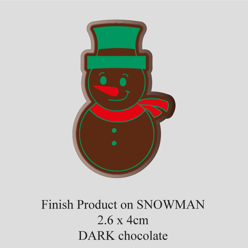 Chocolate Transfer Sheet - Dark Chocolate - Christmas Snowman