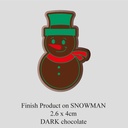 Chocolate Transfer Sheet - Dark Chocolate - Christmas Snowman