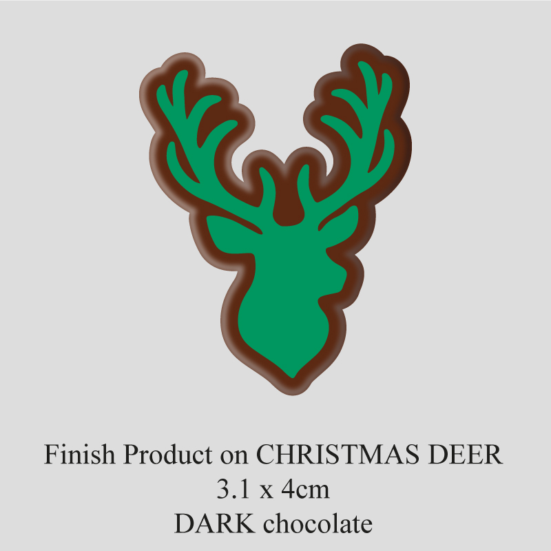 Chocolate Transfer Sheet - Dark Chocolate - Christmas Deer