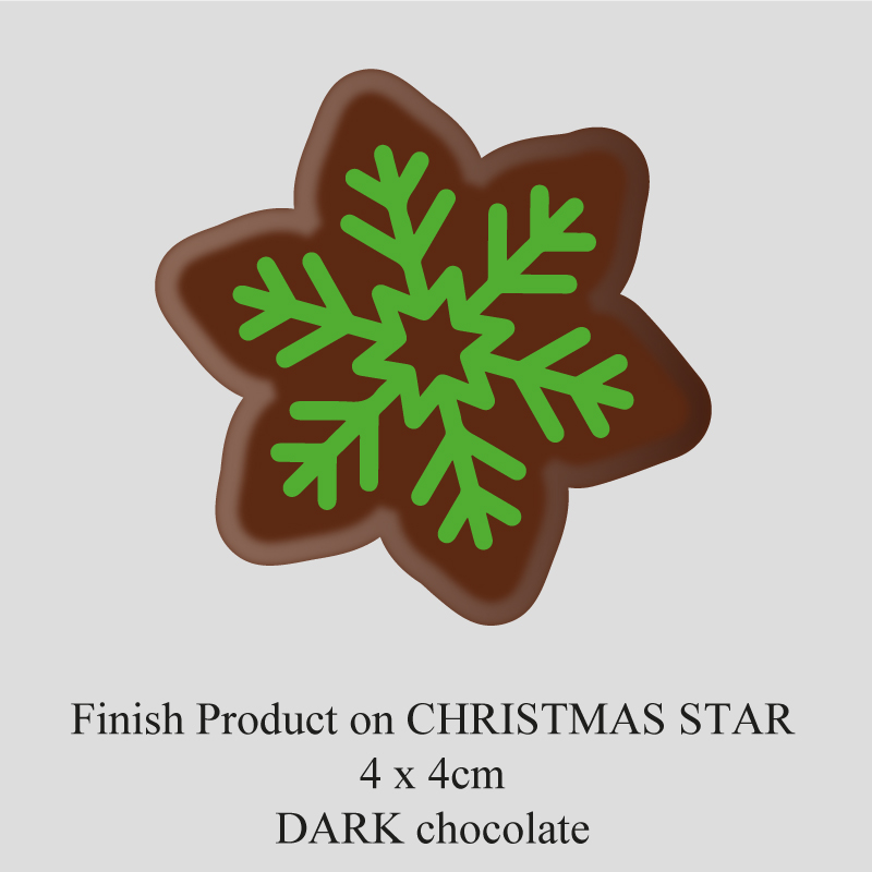 Chocolate Transfer Sheet - Dark Chocolate - Christmas Star