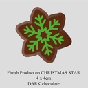 Chocolate Transfer Sheet - Dark Chocolate - Christmas Star