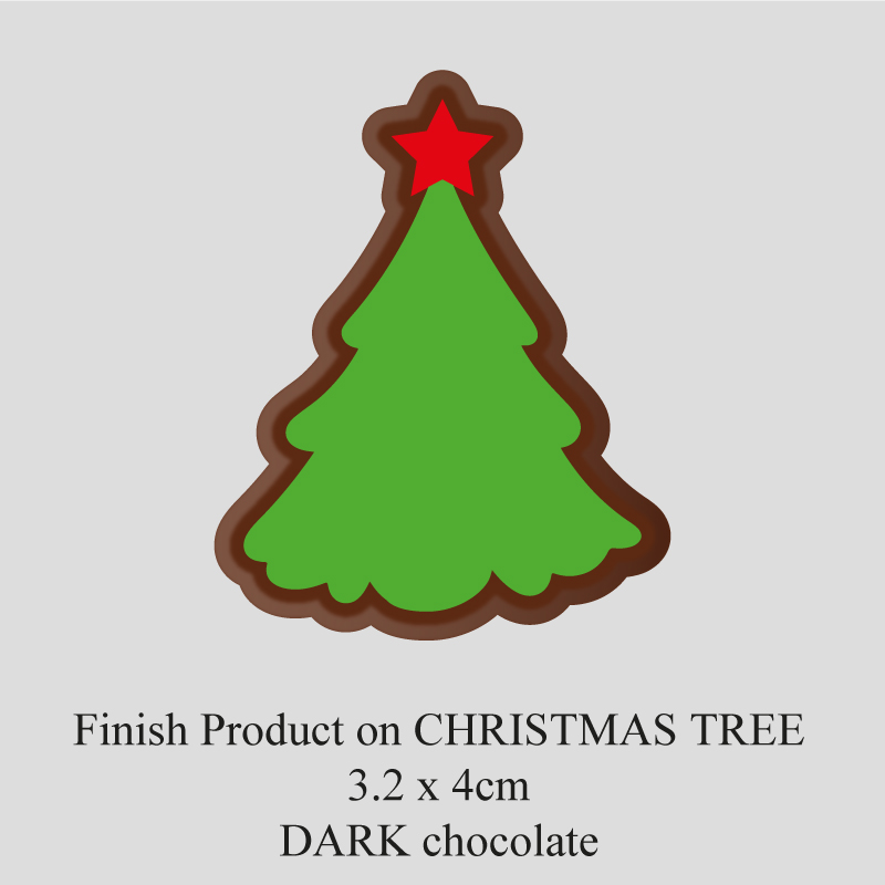 Chocolate Transfer Sheet - Dark Chocolate - Christmas Tree