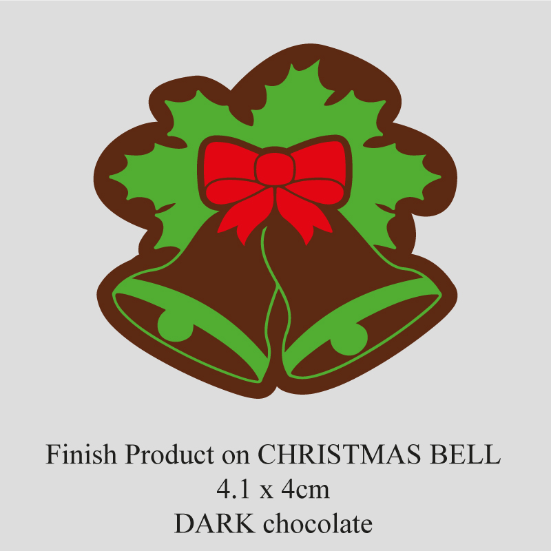 Chocolate Transfer Sheet - Dark Chocolate - Christmas Bell