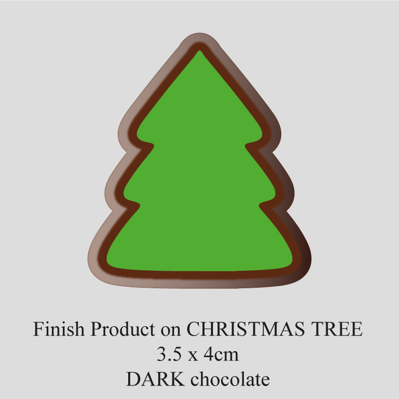 Chocolate Transfer Sheet - Dark Chocolate - Christmas Tree