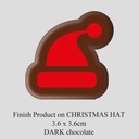 Chocolate Transfer Sheet - Dark Chocolate - Christmas Hat