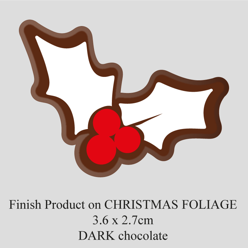 Chocolate Transfer Sheet - Dark Chocolate - Christmas Foliage