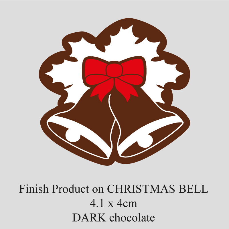 Chocolate Transfer Sheet - Dark Chocolate - Christmas Bell