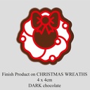 Chocolate Transfer Sheet - Dark Chocolate - Christmas Wreaths