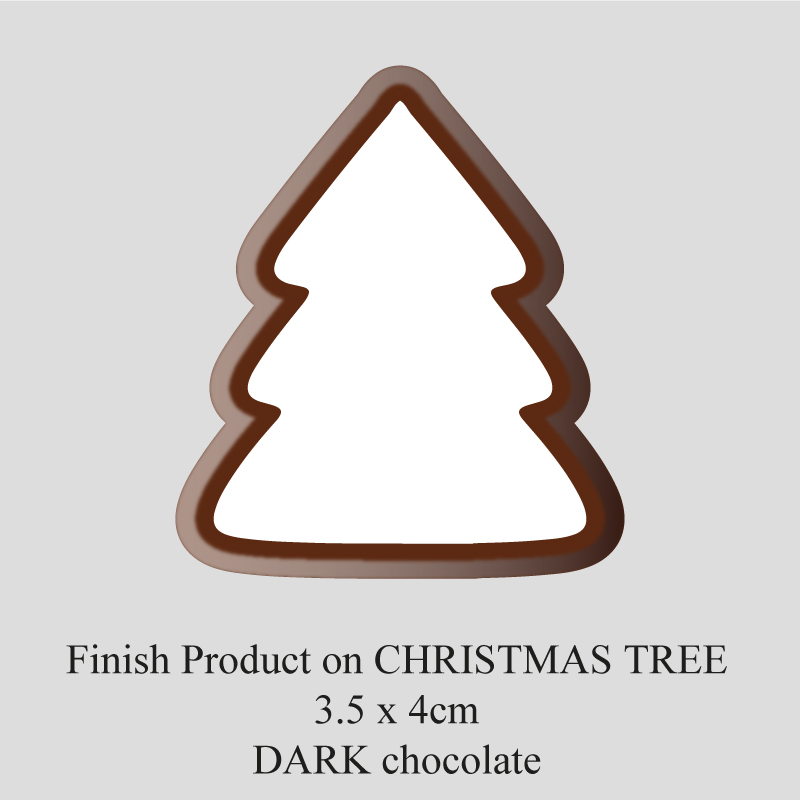 Chocolate Transfer Sheet - Dark Chocolate - Christmas Tree