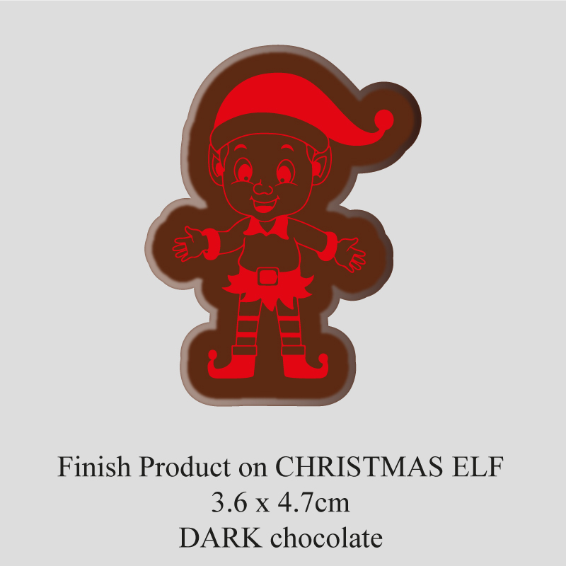 Chocolate Transfer Sheet - Dark Chocolate - Christmas Elf