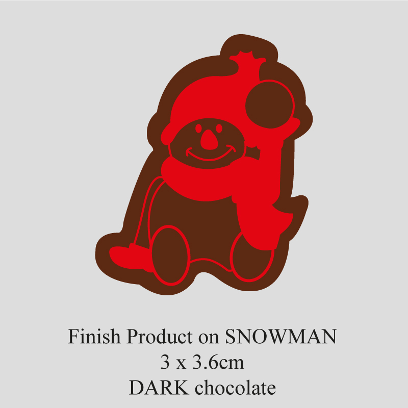 Chocolate Transfer Sheet - Dark Chocolate - Christmas Snowman