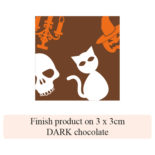 Halloween Cat & Grave - 2 colors - for dark chocolate