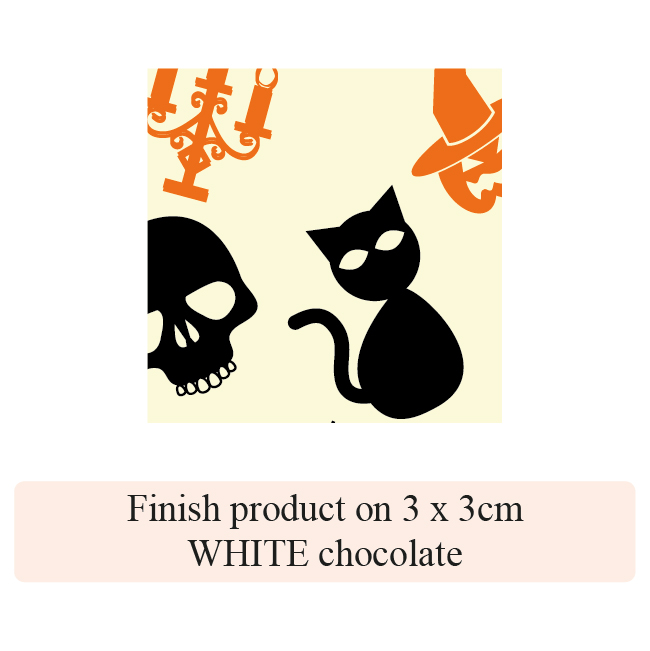 Halloween Cat & Grave - 2 colors - for white chocolate 