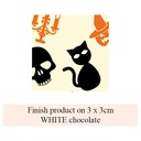 Halloween Cat & Grave - 2 colors - for white chocolate 