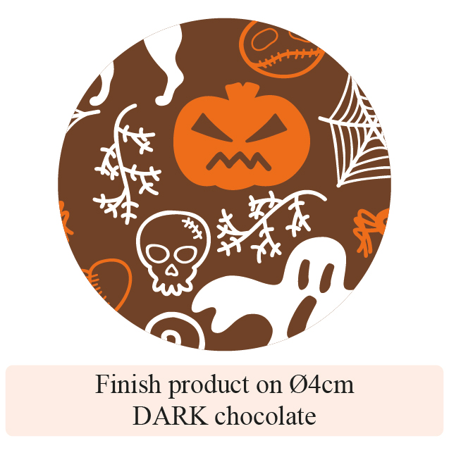Halloween Pumpkin & Casper - 2 colors - for dark chocolate 