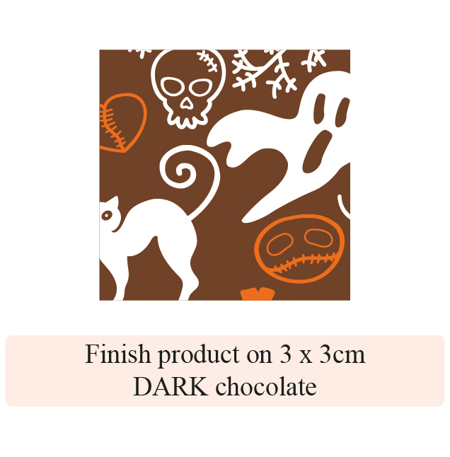 Halloween Pumpkin & Casper - 2 colors - for dark chocolate 