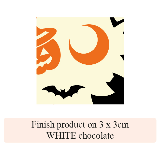 Halloween Pumpkin and Castle - 2 colors - for white chocolate