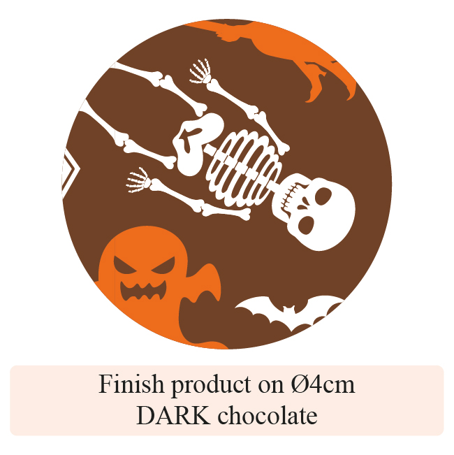 Halloween Pumpkin and Castle - 2 colors - for dark chocolate