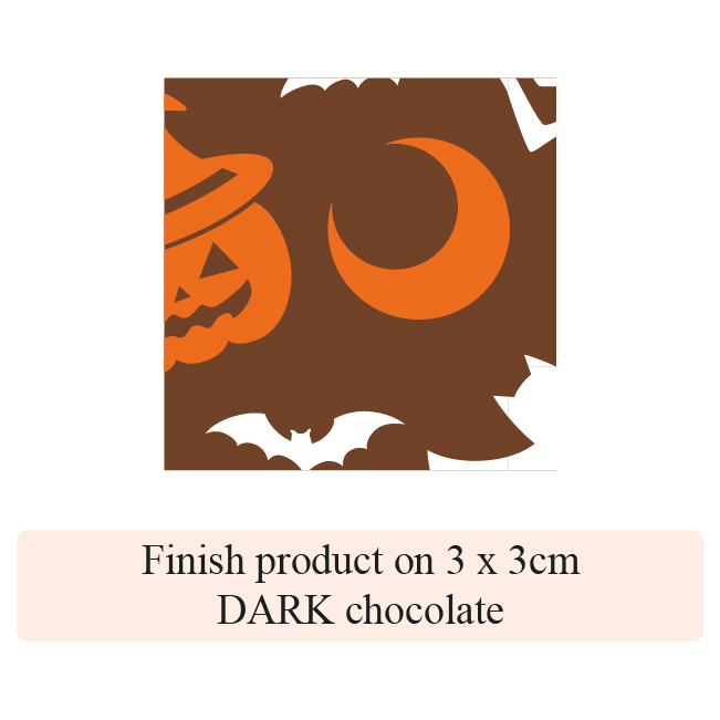 Halloween Pumpkin and Castle - 2 colors - for dark chocolate