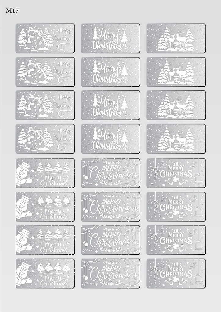 [Pack of Transfer Sheets] Rectangle Christmas Decorations (6 designs ...