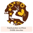 Christmas Deer, Bell & Angel - 2 colors - for dark chocolate 