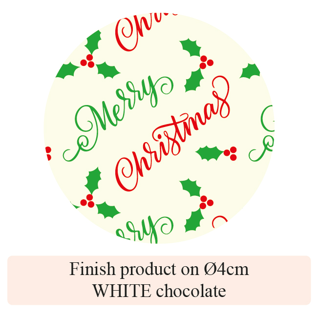 Merry Christmas - 2 colors - for white chocolate