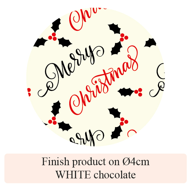 Merry Christmas - 2 colors - for white chocolate