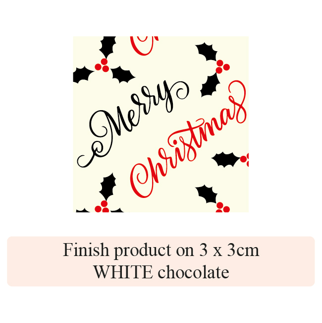 Merry Christmas - 2 colors - for white chocolate