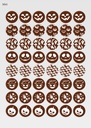 [Pack de Feuilles de Transfert] Décorations Halloween Rondes (8 motifs) - Modèle 2 - Disponible en Orange, Blanc et Noir