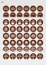[Pack de Feuilles de Transfert] Décorations Halloween Rondes (8 motifs) - Modèle 1 - Disponible en Orange, Blanc et Noir