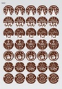 [Pack de Feuilles de Transfert] Décorations de Noël Rondes (7 motifs) - Modèle 1 - Disponible en Or, Blanc, Noir et Rouge