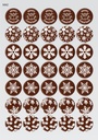[Pack de Feuilles de Transfert] Décorations de Noël Rondes (7 motifs) - Modèle 2 - Disponible en Or, Blanc, Noir et Rouge