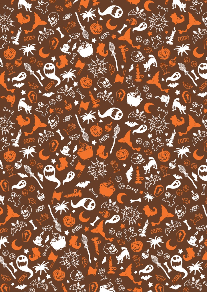 [Pack de Feuilles de Transfert] Halloween Candle & Casper - 2 couleurs - pour chocolat noir