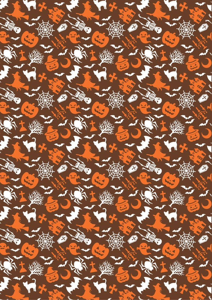 [Pack de Feuilles de Transfert] Halloween Citrouille et Château - 2 couleurs - pour chocolat noir