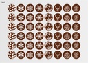 [Pack de Feuilles de Transfert] Décorations de Noël Rondes (8 motifs) - Modèle 3 - Disponible en Or, Blanc, Noir et Rouge