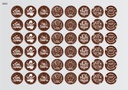 [Pack de Feuilles de Transfert] Décorations de Noël Rondes (8 motifs) - Modèle 4 - Disponible en Or, Blanc, Noir et Rouge