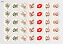 [Pack of Transfer Sheets] Round Valentine Decorations (7 designs) - Model 8