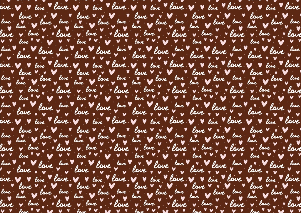 [Pack of Transfer Sheets] Valentine Love & Heart - 2 colors - for dark chocolate