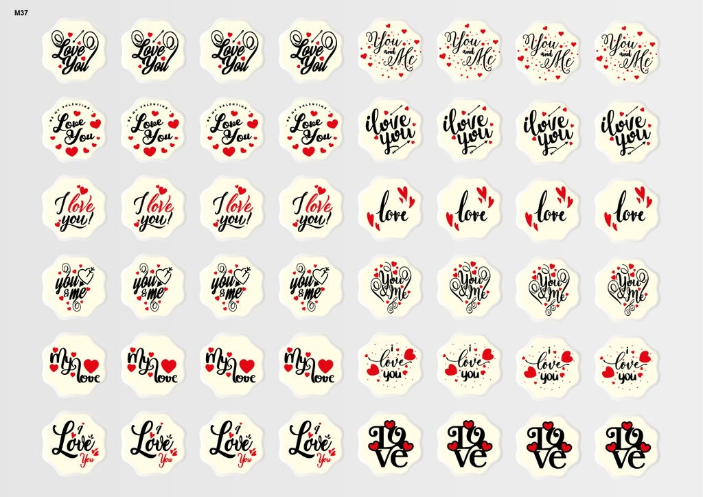 [Pack of Transfer Sheets] Flower Valentine Decorations (8 designs) - Model 7