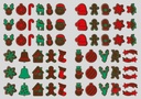 [Pack of Transfer Sheets] Christmas Decorations (21 designs) - 2 colors (Red & Green) - For Dark Chocolate