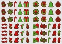 [Pack of Transfer Sheets] Christmas Decorations (20 designs) - 2 colors (Red & Green) - For Dark Chocolate