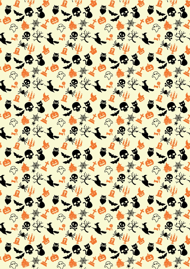 [Pack of Transfer Sheets] Halloween Cat & Grave - 2 colors - for white chocolate 