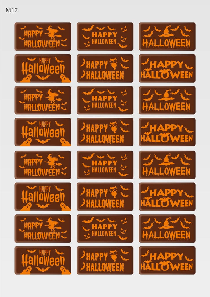 [Pack of Transfer Sheets] Rectangle Halloween Decorations (6 designs) - Model 5 - Available in Orange, White & Black